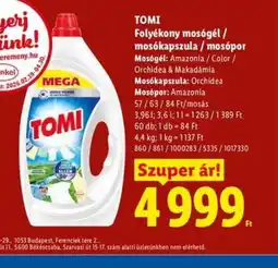Lidl TOMI Folyékony mosgél ajánlat