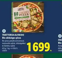 Lidl TRATTORIA ALFREDO Bio zöldséges pizza ajánlat