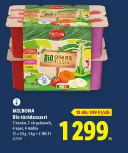 Lidl MILBONA Bio túrdesszert ajánlat
