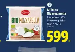 Lidl Milbona Bio mozzarella ajánlat