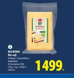 Lidl MILBONA Bio sajt ajánlat