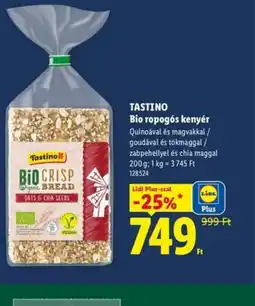 Lidl TASTINO Bio ropogs kenyér ajánlat