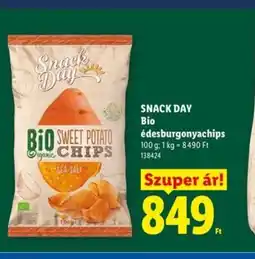 Lidl SNACK DAY Bio édesburgonyachips ajánlat