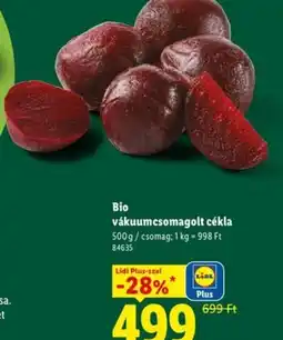 Lidl Bio vákuumcsomagolt cékla ajánlat