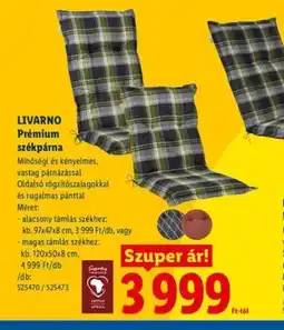 Lidl LIVARNO Prémium székpárna ajánlat