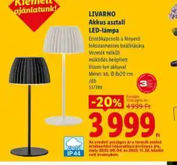 Lidl LIVARNO Akkus asztali LED-lámpa ajánlat