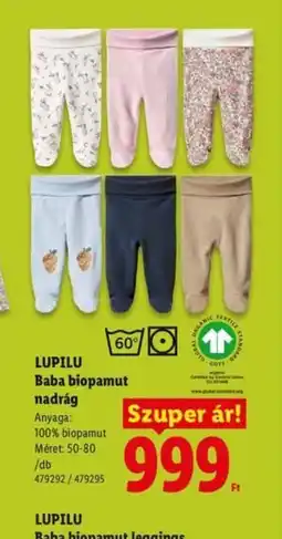 Lidl LUPILU Baba biopamut nadrág ajánlat