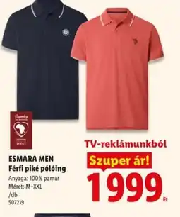 Lidl ESMARA MEN Férfi piké pling ajánlat