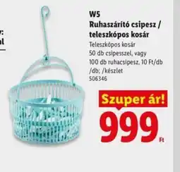 Lidl W5 Ruhaszárít csipesz / teleszkpos kosár ajánlat