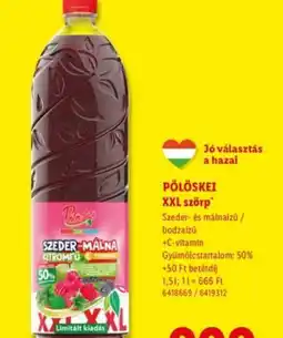 Lidl PÖLÖSKEI XXL szörp ajánlat