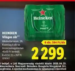 Lidl HEINEKEN Világos sör ajánlat