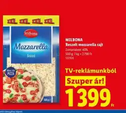 Lidl MILBONA Reszelt mozzarella sajt ajánlat