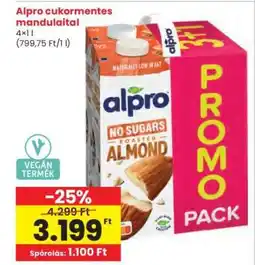 Interspar ALPRO CUKORMENTES MANDULAITAL ajánlat