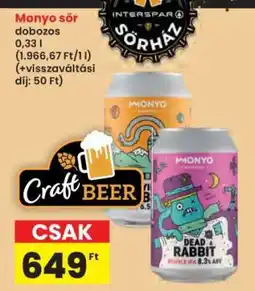 Interspar Monyo sör ajánlat