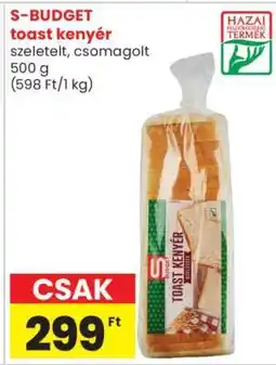 Spar S-BUDGET toast kenyér ajánlat