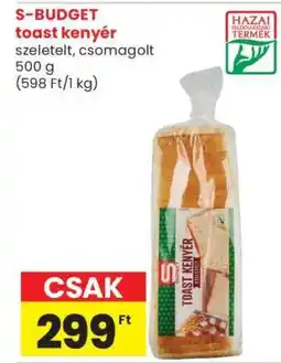Spar Market S-BUDGET toast kenyér ajánlat