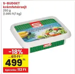 Spar S-BUDGET krémfehérsajt ajánlat