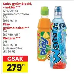 Spar Kubu gyümölcslé, -nektár ajánlat