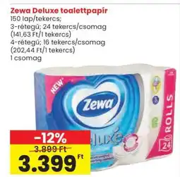 Spar Zewa Deluxe toalettpapír ajánlat