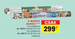 Spar S-BUDGET alufólia ajánlat