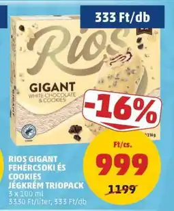 PENNY RIOS GIGANT FEHÉRCSOKI ÉS COOKIES JÉGKRÉM TRIOPACK ajánlat