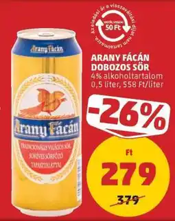 PENNY Arany Fácán Dobozos Sör ajánlat