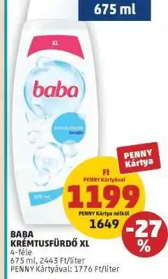 PENNY BABA KRÉMTUSFÜRDŐ XL ajánlat