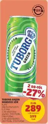 PENNY Tuborg Green dobozos sör ajánlat