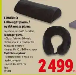 Lidl LIVARNO Félhenger párna / nyaktámasz párna ajánlat