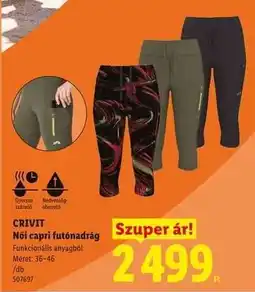 Lidl CRIVIT Női capri futónadrág ajánlat