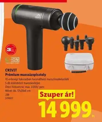 Lidl Crivit Prémium masszázspisztoly ajánlat
