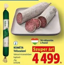 Lidl Kometa téliszalámi ajánlat