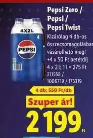 Lidl Pepsi Zero / Pepsi / Pepsi Twist ajánlat