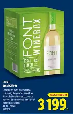 Lidl FONT Irsai Olivér ajánlat