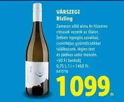 Lidl VÁRSZEGI Rizling ajánlat