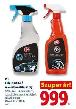 Lidl W5 Felnitisztító / rovareltávolító spray ajánlat