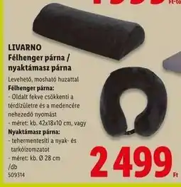 Lidl LIVARNO Félhenger párna / nyaktámasz párna ajánlat