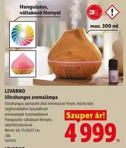 Lidl Livarno Ultrahangos aromalámpa ajánlat