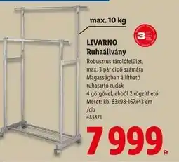 Lidl Livarno Ruhaállvány ajánlat
