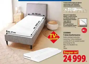Lidl Livarno 7 zónás komfortmatrac ajánlat