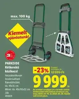 Lidl PARKSIDE Kétszerkű kézikocsi ajánlat