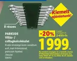 Lidl PARKSIDE Villás- / csillagkulcskészlet ajánlat