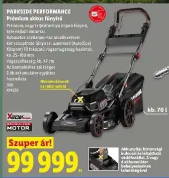 Parkside Performance Prémium akkus fűnyíró