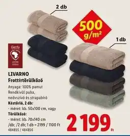 Lidl Livarno Frottírtörülköző ajánlat