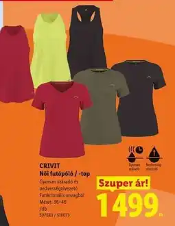 Lidl CRIVIT Női futópóló / -top ajánlat