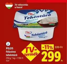 Lidl PILOS Félzsíros tehéntúró ajánlat