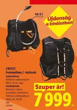 Lidl CRIVIT Futómellény /-hátizsák ajánlat