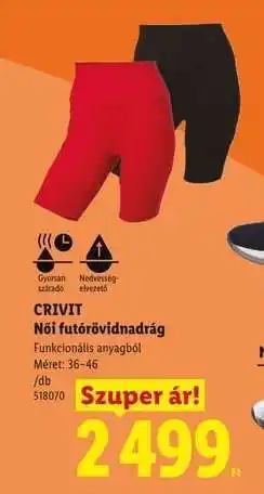 CRIVIT Női futó rövidnadrág