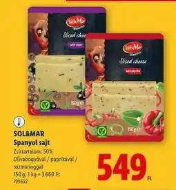 Lidl SOL&MAR Spanyol sajt ajánlat