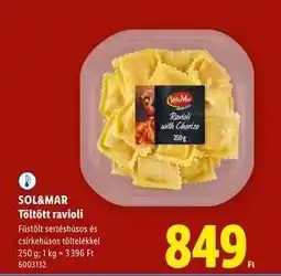 Lidl SOL&MAR Töltött ravioli ajánlat